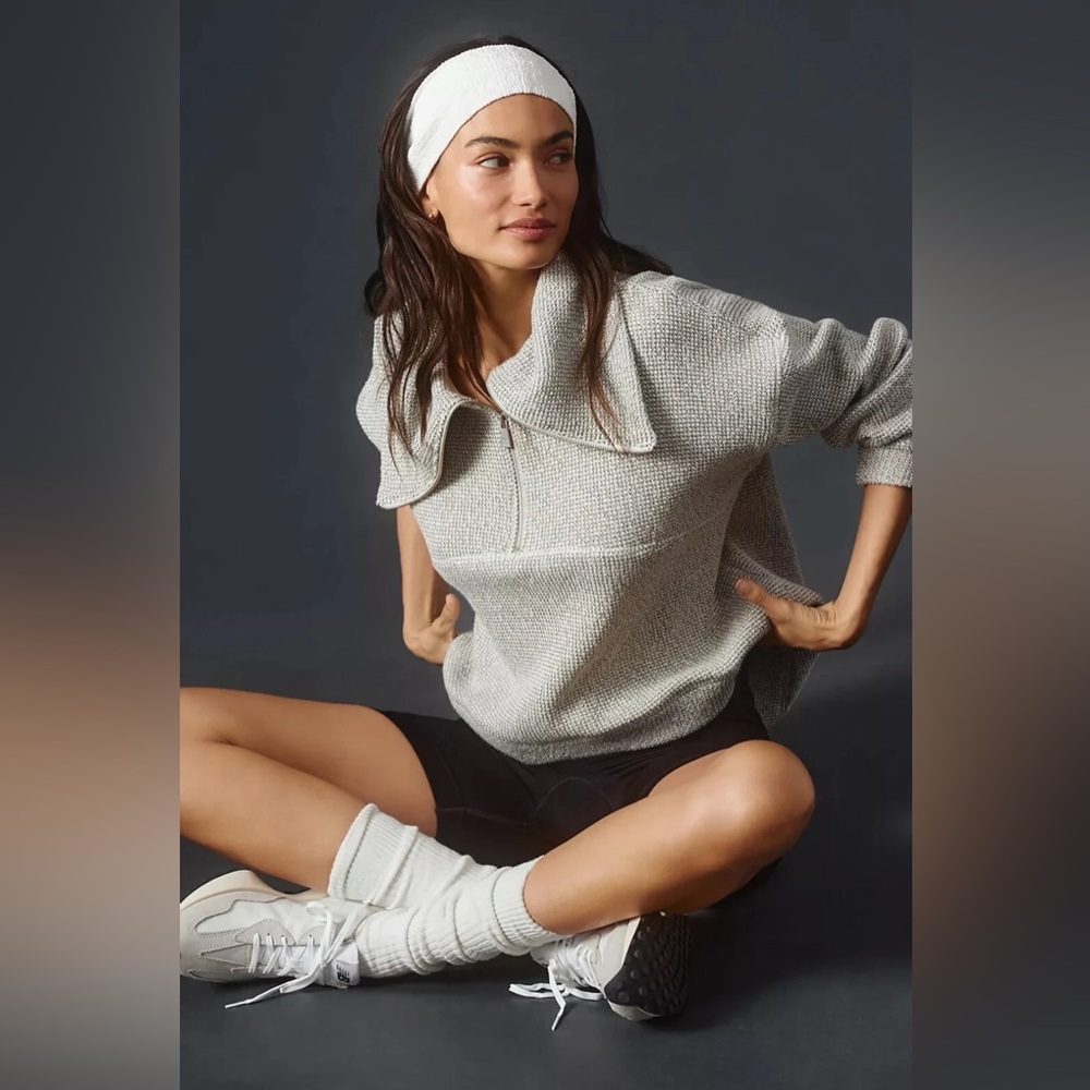 Sweaty Betty Restful Boucle Quarter Zip Sweatshirt